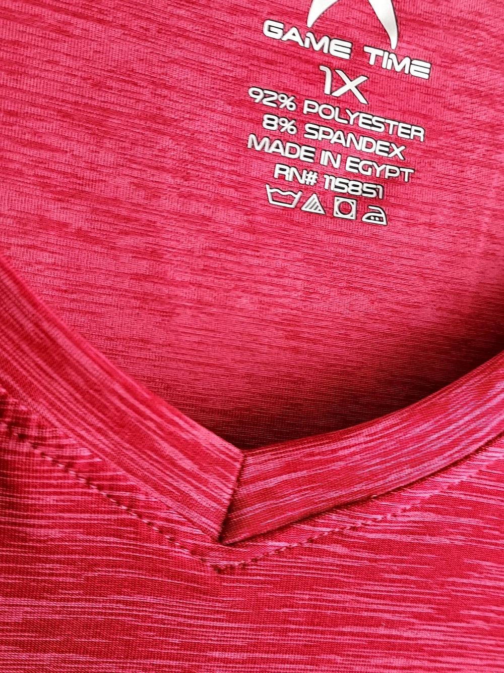 Game Time Heathered Raspberry V-Neck Athletic Tee - Picture 2 of 3